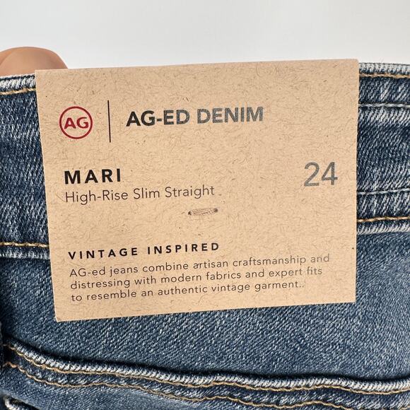 AG Jeans Adriano Goldschmied NWT Mari High Rise Slim Straight Denim Jeans // 24 - Picture 13 of 13
